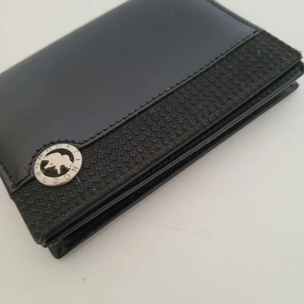 Hunting World Mini Designer Black Wallet Credit Card Holder Small Compact